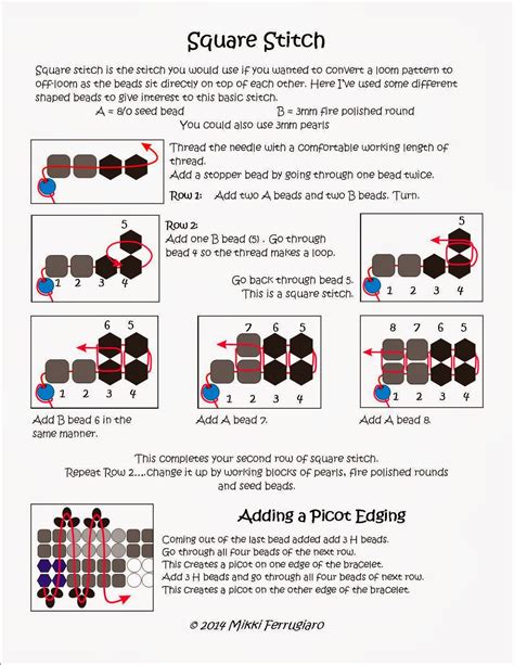 seed bead stitches diagram